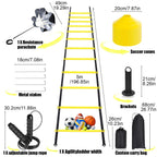 Agility Ladder,Speed Training Equipment Set,20Ft Rungs Speed Ladder,Soccer Cones,Jump Rope, Running Resistance Umbrella,Basketba