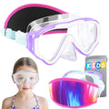 Vvinca Kids Swim Goggles with Nose Cover, Fabric Strap Swimming Goggles Snorkel Diving Mask No Leak Wide View Anti Fog Anti-UV A