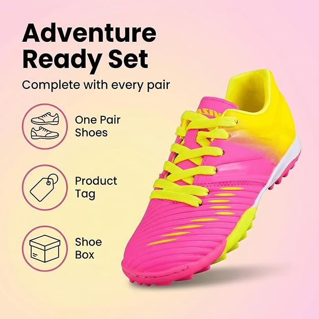 Vizari Liga Turf Soccer Shoes – Pink/Yellow