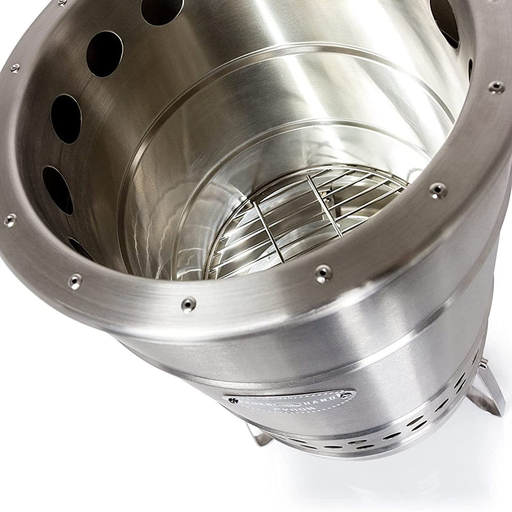 Petromax Feuerhand Fire Barrel Pyron, Stainless Steel Double-Walled Fire Pit For Yard Or Patio, Feet Protect Ground Surface, 29'