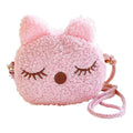 Syga Children Girls Messenger Bag Coin Purse Small Bunny Rabbit Cat Cartoon Shoulder Bag (Pink (Cat))