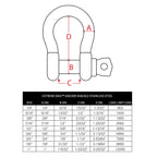 Extreme Max 3006.8336.2 Boattector Stainless Steel Anchor Shackle - 1'', 2-Pack