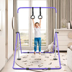 Beeyeo Gymnastic Bars, Folding Horizontal Bars With Rings, Adjustable Height Junior Training Bar Gymnastics Equipment For Home