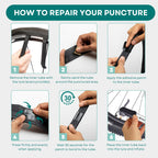 Velochampion Bike Tire Repair Kit - Pre-Glued Adhhesive Repair Patches - No Glue Needed - Quick Inner Tube Repair Kit For Mounta