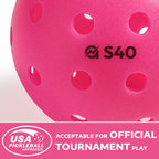 A11N S40 Outdoor Pickleball Balls- Usapa Approved, 3-Pack, Fuchsia