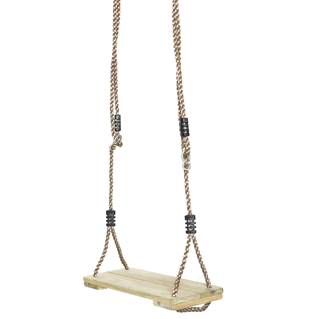 Playberg Outdoor Wooden Tree Swing With Hanging Ropes