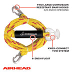 Airhead Heavy Duty Tow Harness For 1-4 Rider Towable Tubes, Water Skis, Wakesurf Boards And Wakeboards, 12-Feet,Black