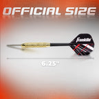 Franklin Sports Steel Tip Darts Set - 6 Pack Of 18 Gram Steel Darts - Removable Standard Nylon Flights And Brass Barrels - Light