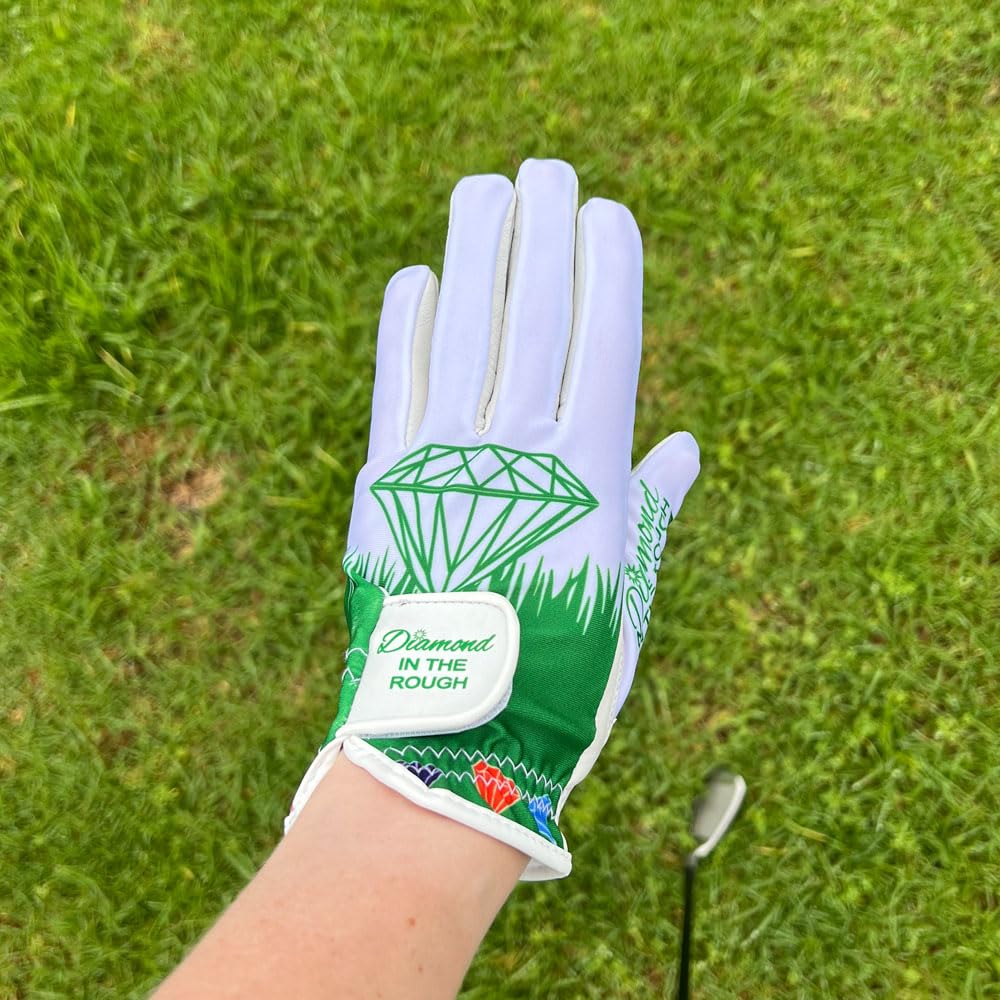 Giggle Golf Women'S Golf Glove (Medium, Worn On Right Hand, Diamond In The Rough (New))