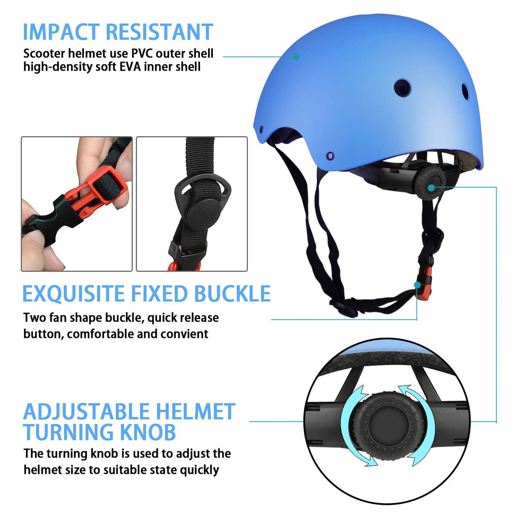 WayEee Kids Bike Helmet Set Skateboard Knee Pads, 7PCS Protective Gear Adjustable for Girls Boys 3-10 Age Elbow Pads Wrist Guard