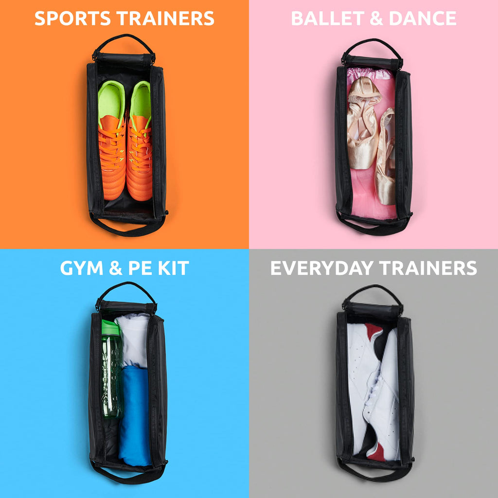 Case4Life - Black Sneaker Shoe Duffle Bag For Travel, Gym, Sport & Soccer Shoes - Heavy Duty & Water Resistant Design