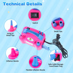 Nulink Electric Portable Dual Nozzle Balloon Blower Pump Inflation For Decoration, Party [110V~120V, 600W, Rose Red]