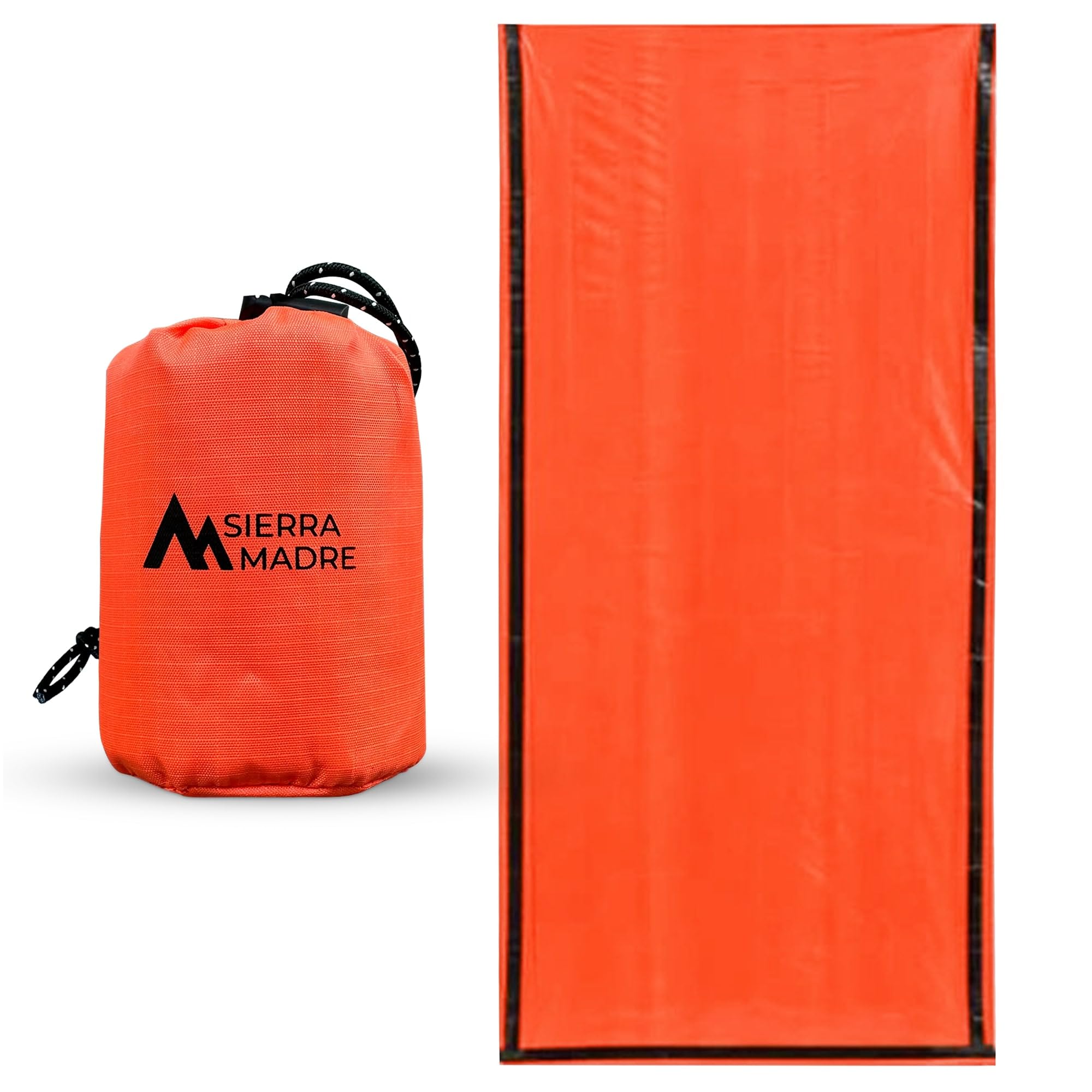 Sierra Madre Emergency Sleeping Bag - Ultralight, Waterproof Mylar Thermal Bivy Sack Tent for Hiking, Bug-Out Bags, Survival Kit