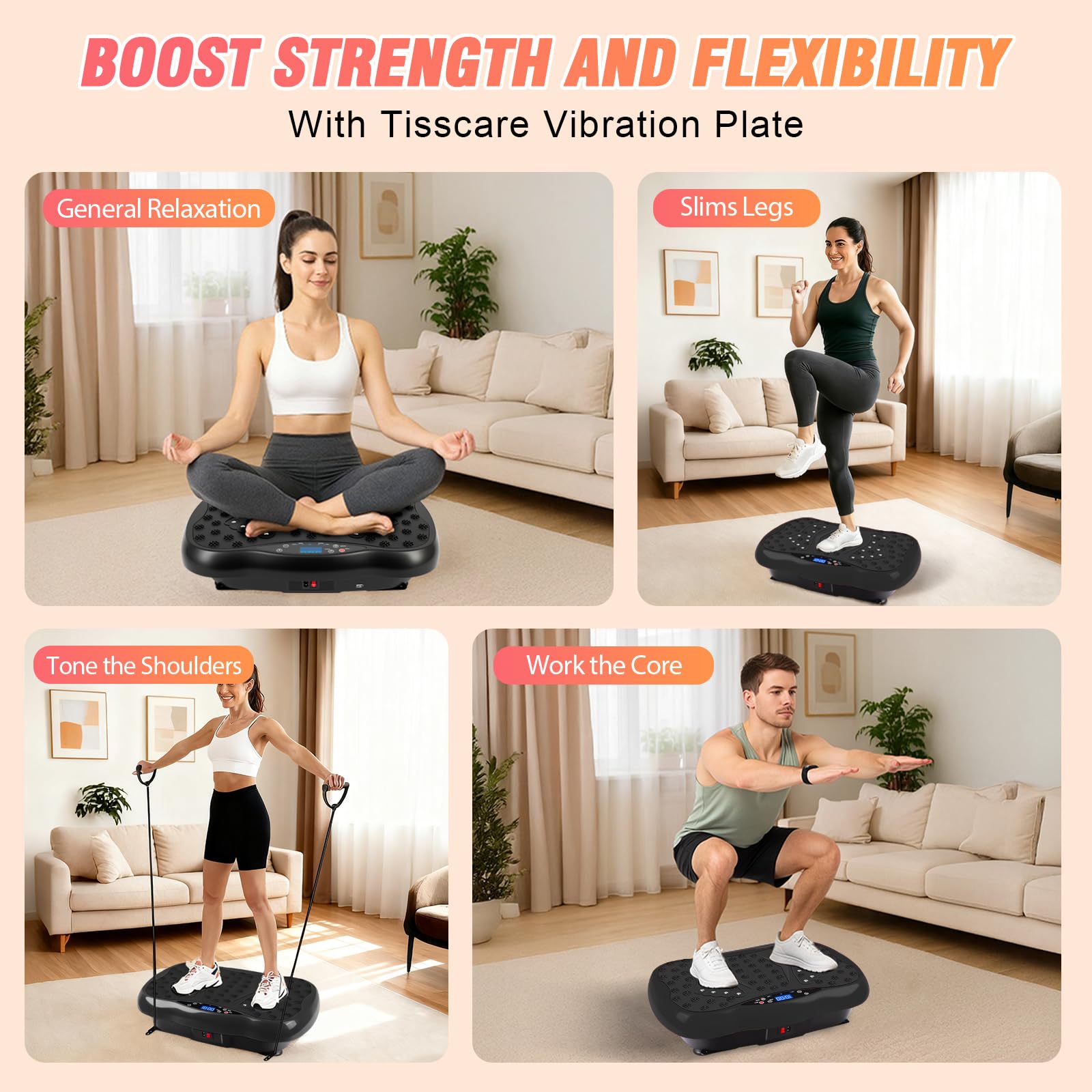 ALSO GO Vibration Plate Exercise Machine, 120-Level & 3 Workout Modes Vibration Board for Weight Loss/Lymphatic Drainage, 400lbs