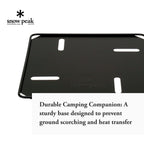 Snow Peak Fireplace Base Plate - Heat Protection - Stable & Lightweight - Steel - 4.2 Lbs - Large