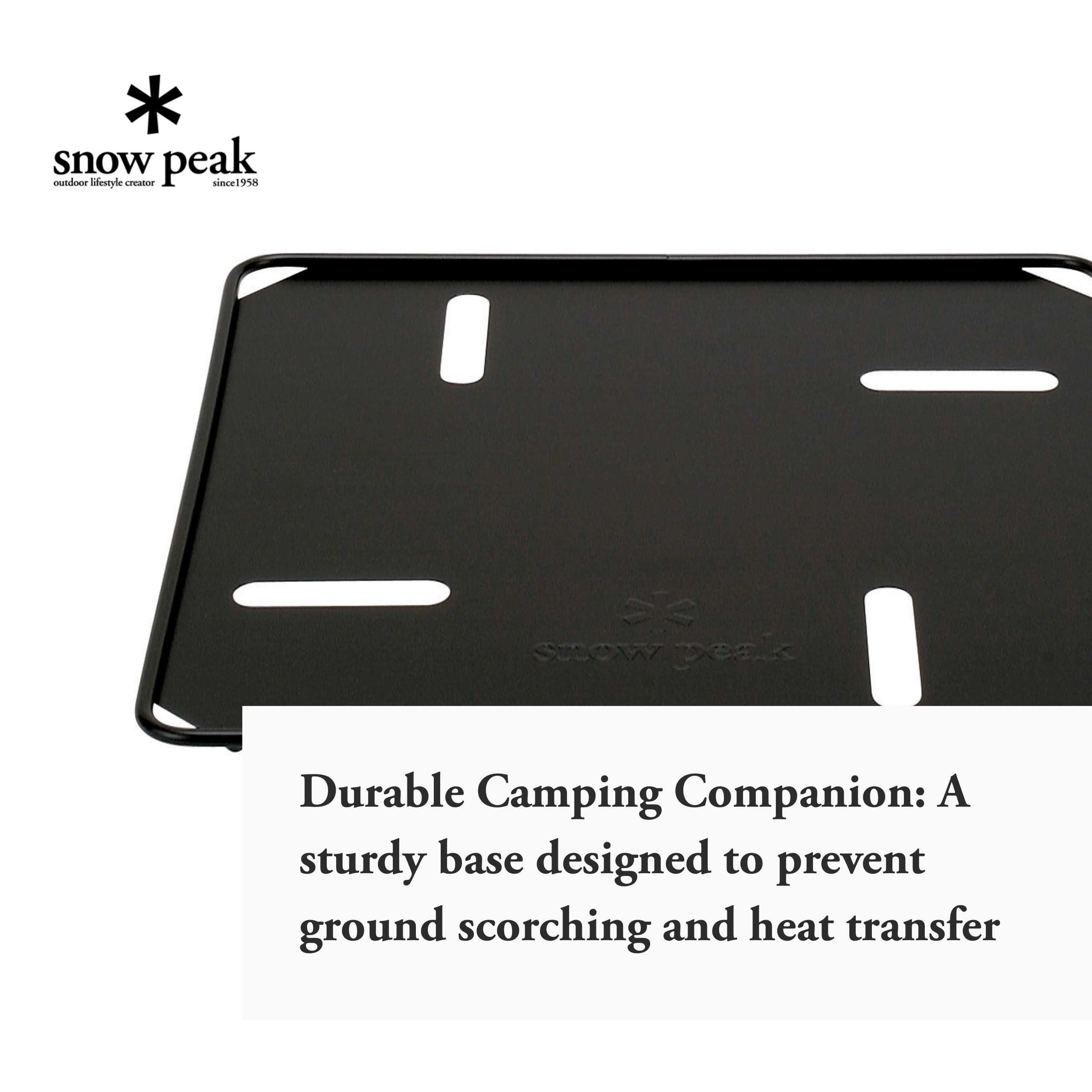 Snow Peak Fireplace Base Plate - Heat Protection - Stable & Lightweight - Steel - 4.2 Lbs - Large