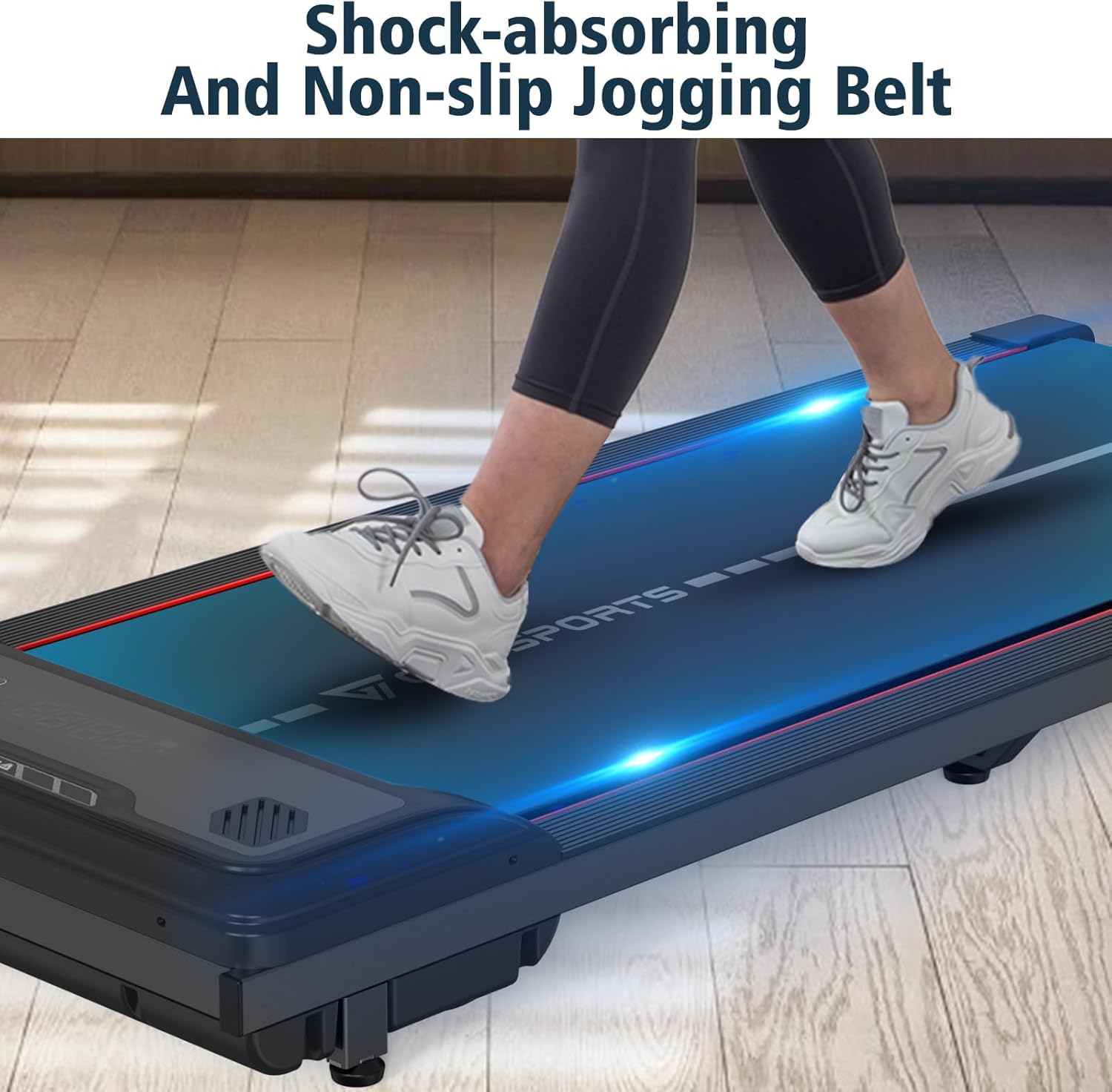 CITYSPORTS Under Desk Walking Pad - Ultra Slim & Portable Treadmill for Home (Red & Black)
