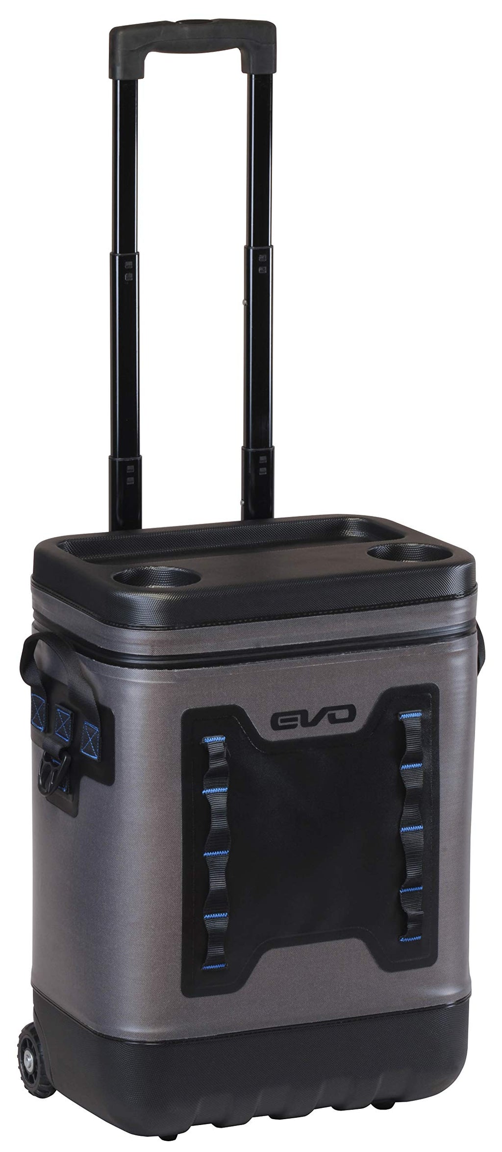 Evolution Outdoor Evo Leak Proof Rolling Cooler 25 Quart, 16X 12X 22In. Insulated Cooler Bag With Abs Molded Top, 8 Accessory Lo