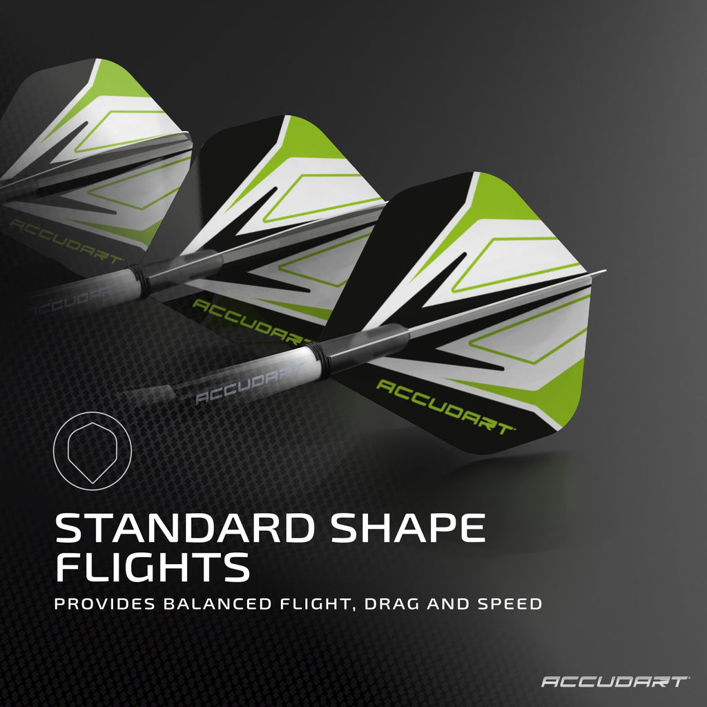 Accudart Steel Tip Dart Set 3.0 - Gunmetal Finish Steel Barrel - Hybrid Grip - Polycarbonate Shafts - Standard Shape Flights - D