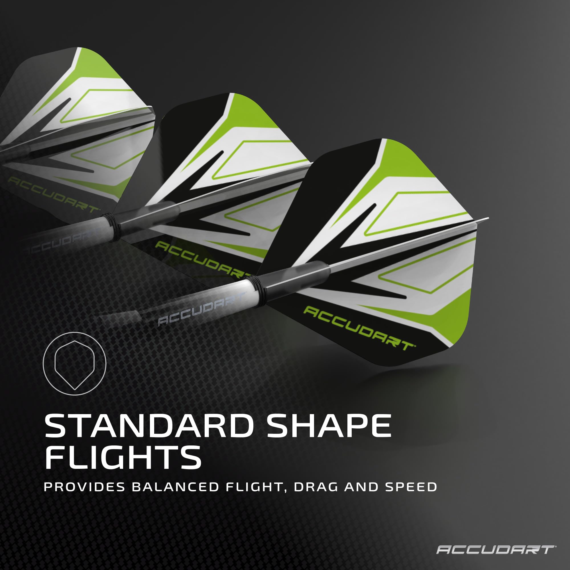 Accudart Steel Tip Dart Set 3.0 - Gunmetal Finish Steel Barrel - Hybrid Grip - Polycarbonate Shafts - Standard Shape Flights - D