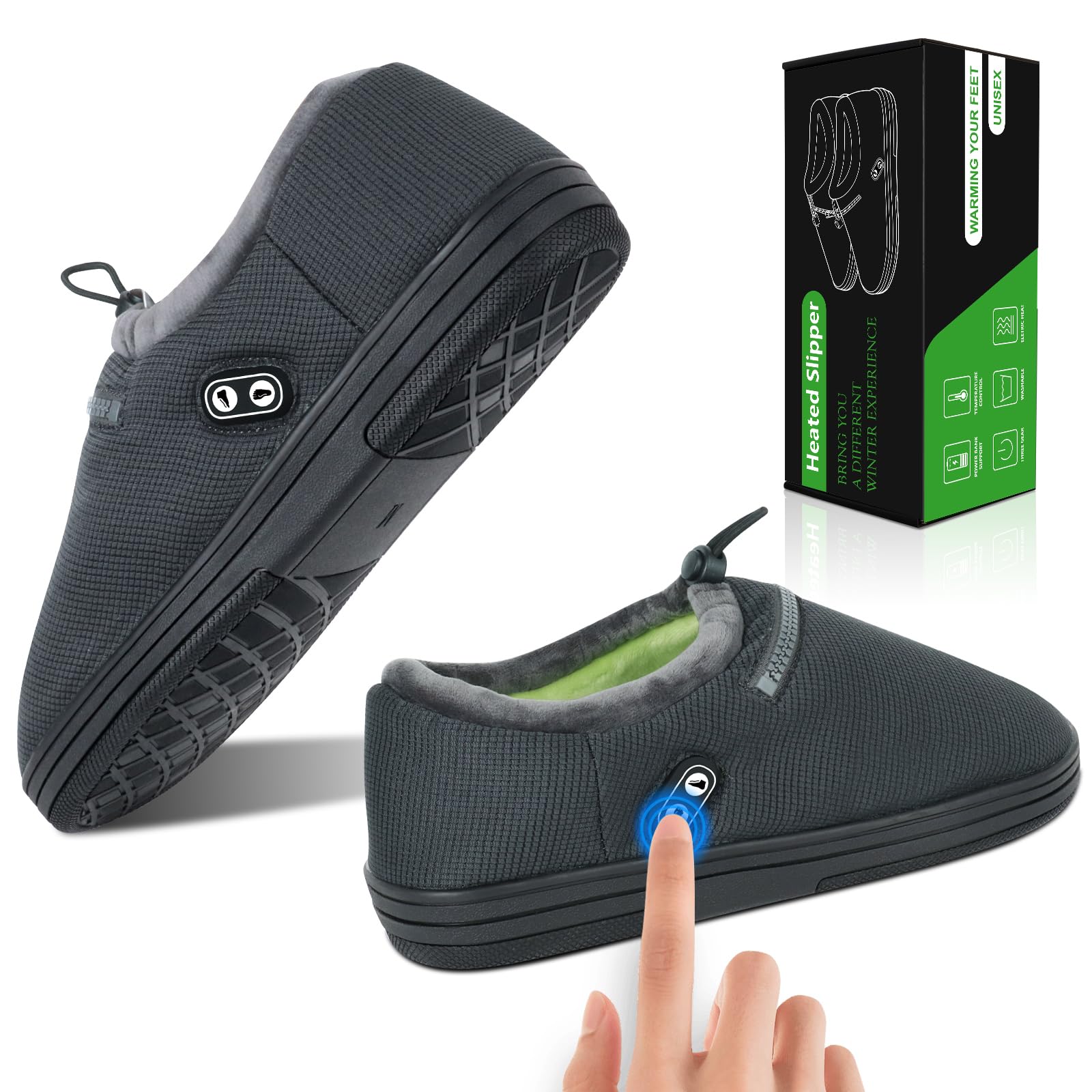 Foot Warmer, Electric Foot Warmer With 5000Mah Battery, Heated Slippers Women Men, Heated Foot Warmer With Smart Dual Independen