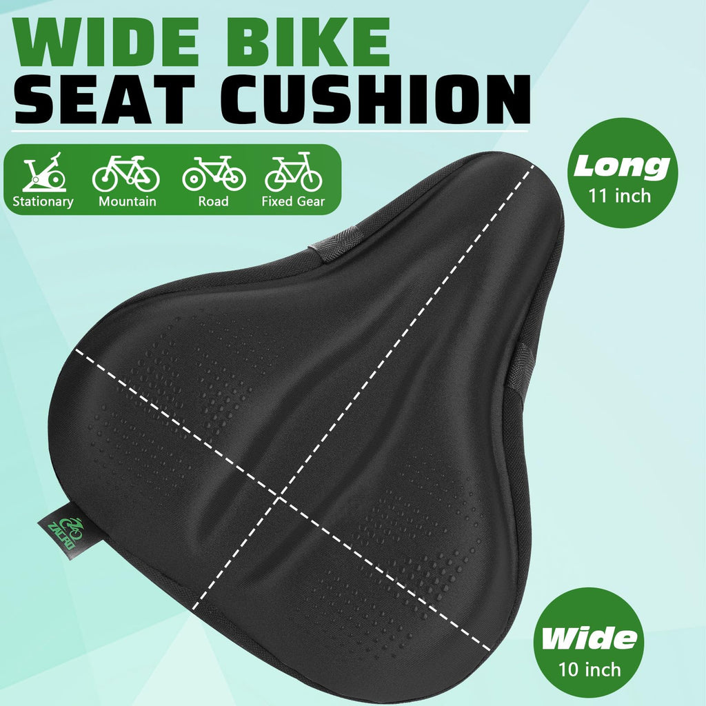 Zacro Bike Seat Cushion - Padded Gel Bike Seat Cover For Men & Women Comfort, Extra Soft Bicycle Saddle Fit With Peloton, Spin S