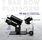 Yes4All Deluxe T-Bar Row Platform - Landmine Row Handle Full 360A Swivel & Easy To Install - Fits Perfectly 1A And 2A Barbell (B