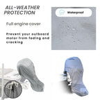 Savvycraft Heavy Duty Outboard Motor Cover, Waterproof 600D Polyester Full Size Boat Engine Cover For Motor Up To 15-20 Hp Gray