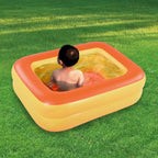 Hiwena Inflatable Kiddie Pool, 45'' X 35'' X 14'' Orange Kids Swimming Pool Summer Water Fun Bathtub With Inflatable Soft Floor