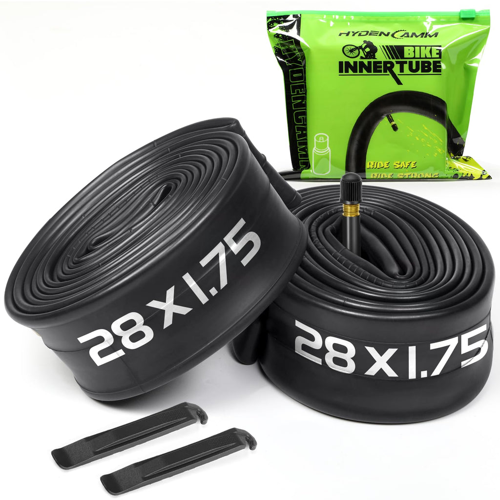 Hydencamm 2 Pack 28 Inch Inner Tube Fit 1.75/1.95/2.125 with 32mm Schrader Valve, 28  1.75/2.125 with 2PCS Levers, 28    Bicycle