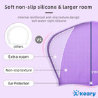 Keary 2 Pack Silicone Swim Cap For Long Hair Women Girls Waterproof Pool Swimming Cap Cover Ears To Keep Your Hair Dry, 3D Ergon