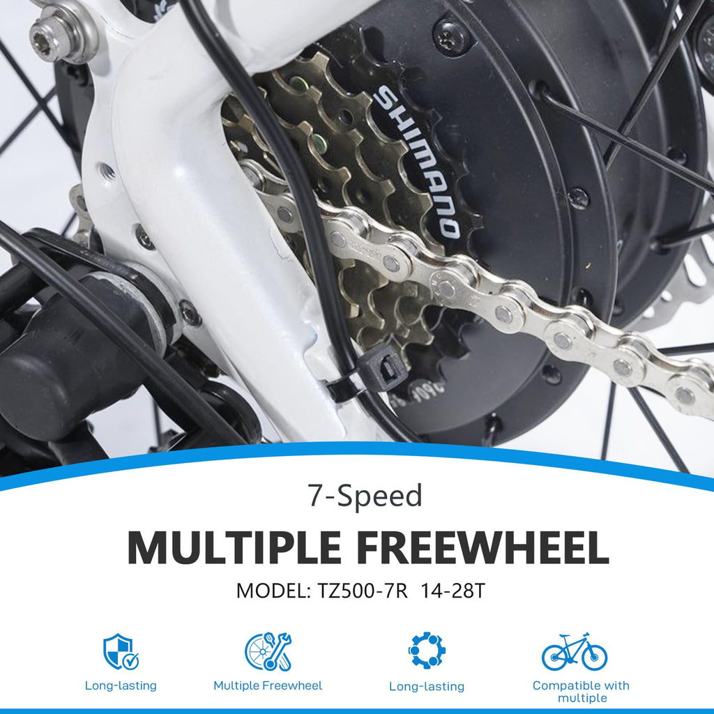 Rainflowwer Shimano 7 Speed Bike Freewheel, Mf-Tz500-7 Bicycle Freewheel 14-28T Multiple Freewheel Cycling Replacement Part