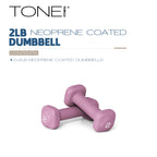Tone Fitness 2 lb Neoprene Dumbbell Pair for Home Workouts - Non-Slip Design - Purple