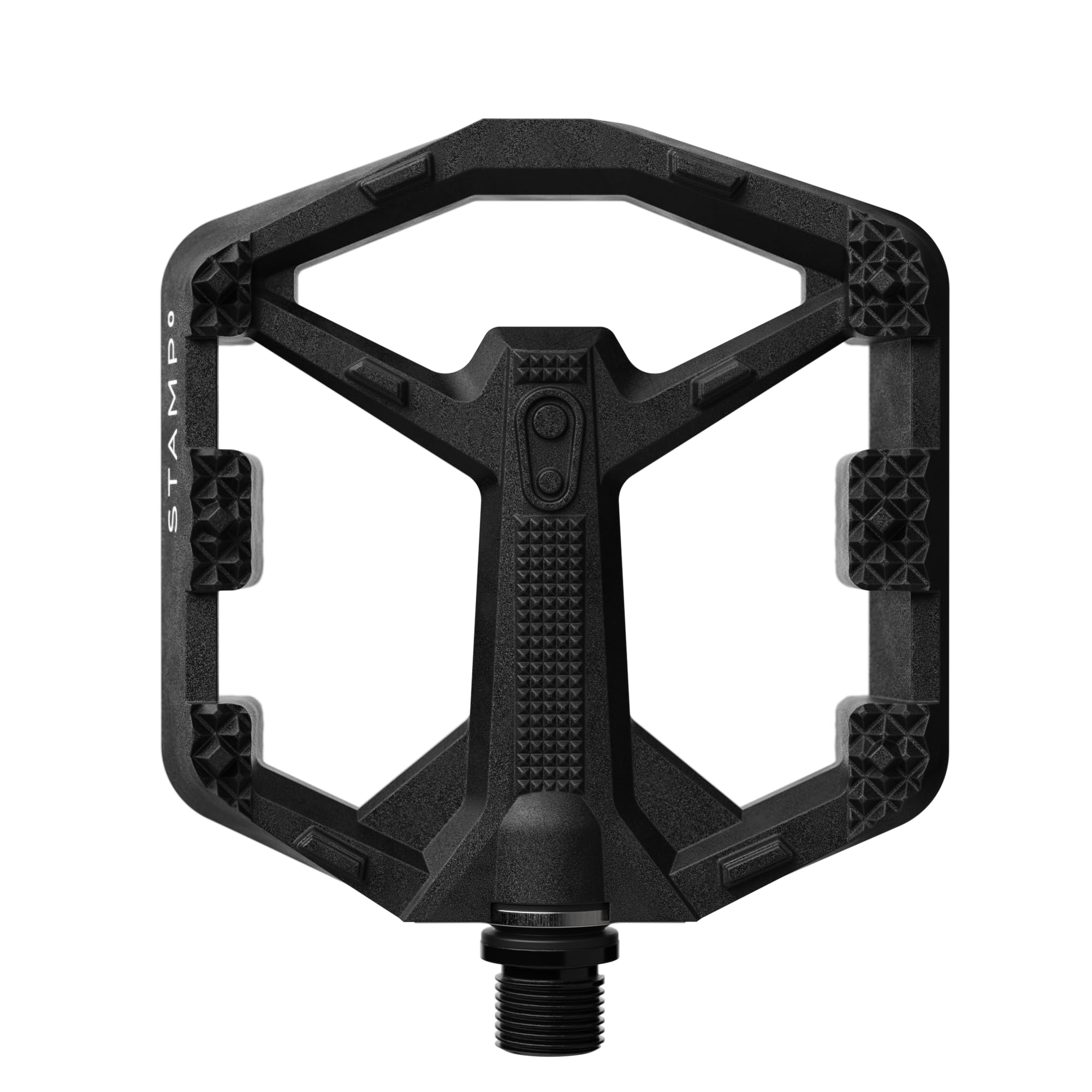 Crankbrothers Stamp 0 Flat Pedals for MTB & BMX Bikes, Lightweight Composite Body, Enhanced Grip with 12 Pins, Black, Small