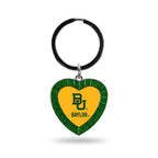 Rico Industries Ncaa Baylor Bears Ncaa Rhinestone Heart Colored Keychain, Green, 3-Inches In Length