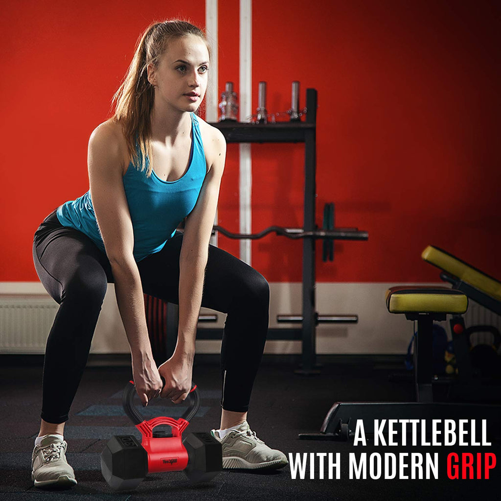Yes4All Kettle Bell Grip/Weightlifting Kettlebell/Dumbbell Grip Handle - Convert Dumbbells Into Kettlebell For Home Gym