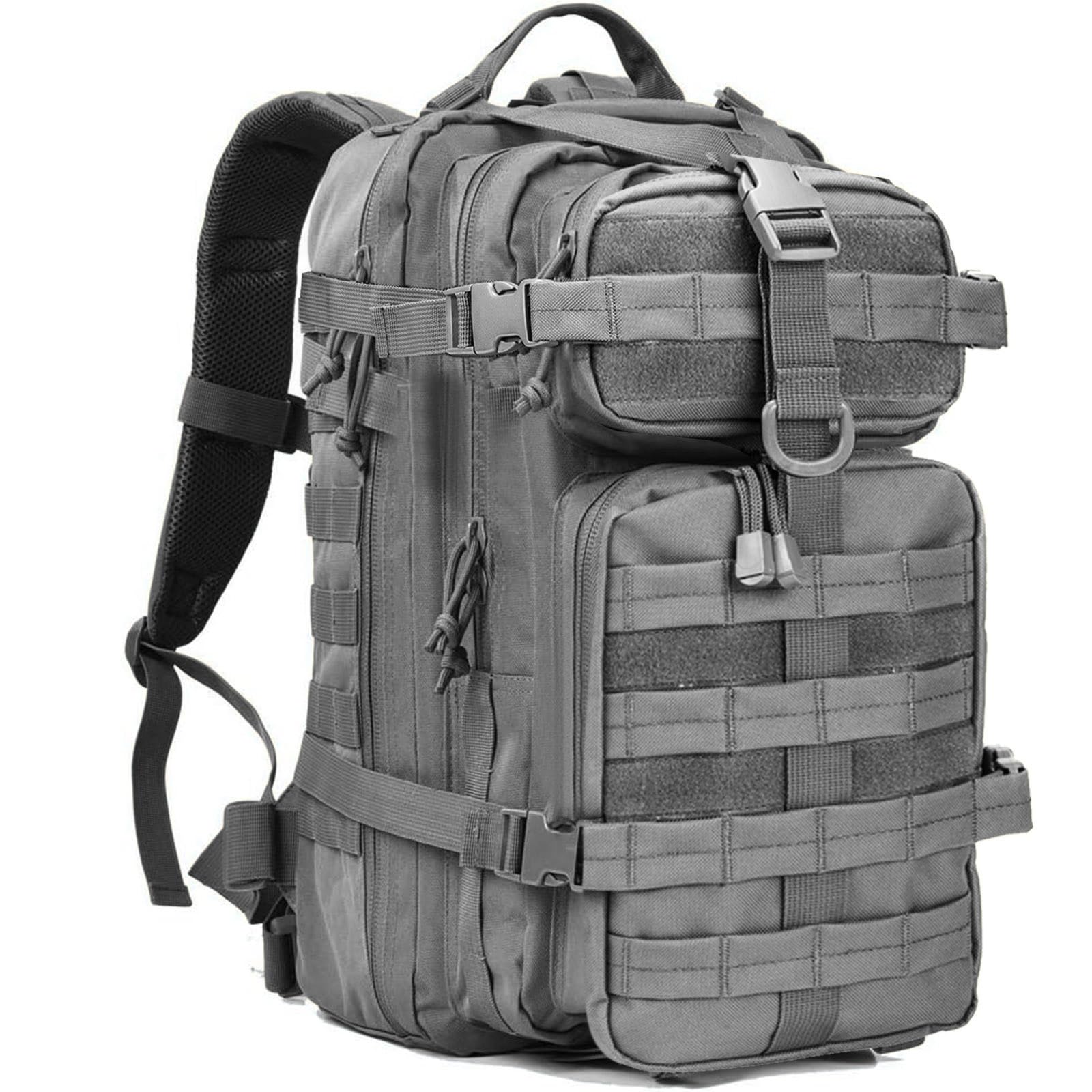 Miramrax Small Tactical Backpack Military Daypack - 30L Backpack for Men Molle Assault Pack Bug Out Bag for Hiking Camping (Grey