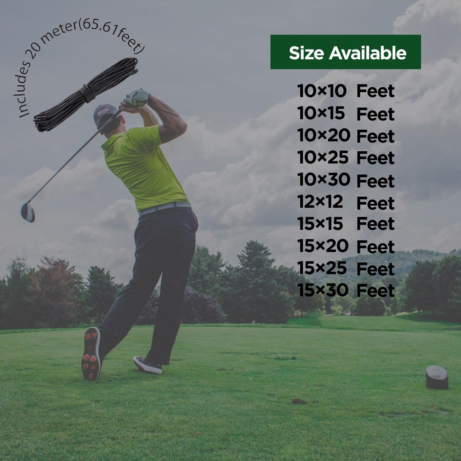 [10 X 15] Practice Golf Net For Training - Suitable For Hockey, Baseball Batting Cage Divider Net - Heavy Duty Golf Sports Netti