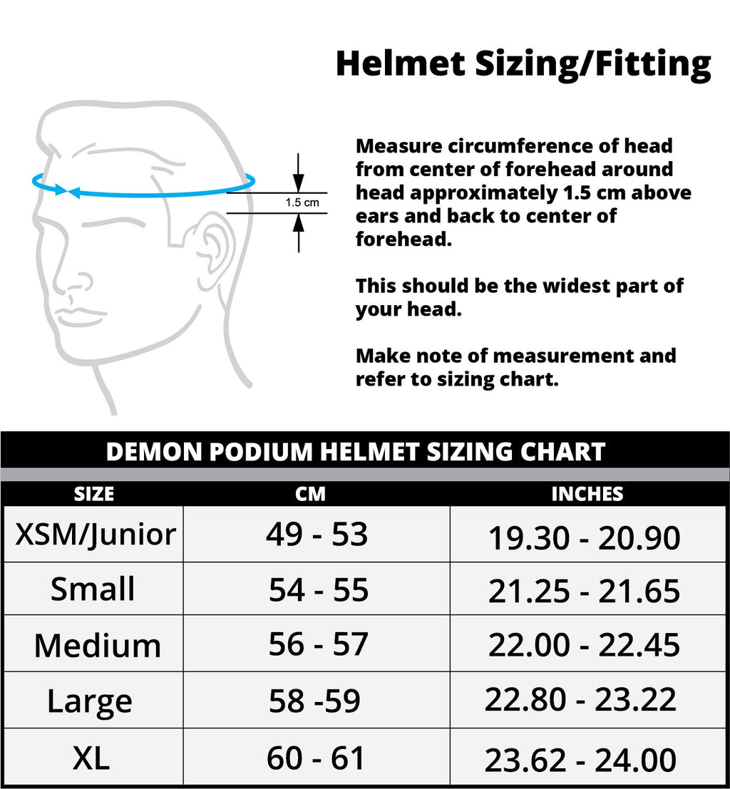 Demon United Podium Full Face Helmet Grey/Blue Xl
