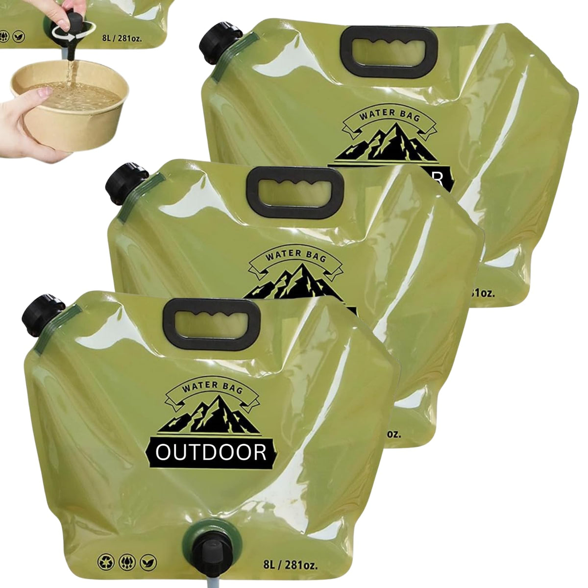 Shreeshann 8L Folding Water Storage Bag Pouch For Cycling, Picnic, Outdoor Camping, Road Trip, Traveling Water Carrier Supplies