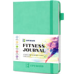 Epewizd Fitness Journal Hardcover 6- Month Workout Planner Undated Workout Log Book Home Gym Accessories For Women And Man(Green