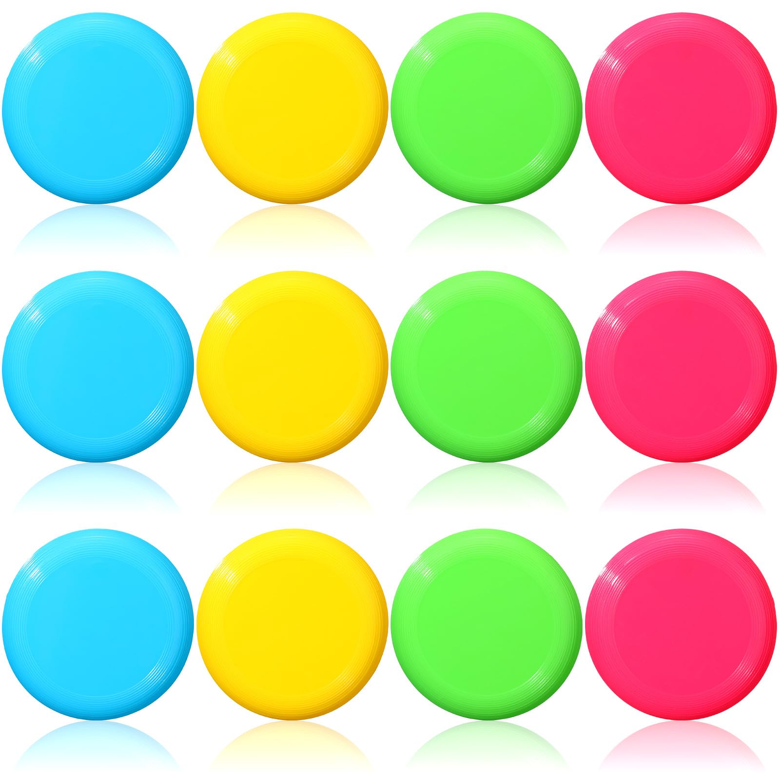 Hiboom 100 Pcs Kids Flying Discs 3.4 Inch Mini Flying Disks Bulk Flyer Toy for Outdoor Pets Dog Yard Lawn Games Party Kindergart