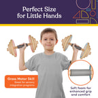 Special Supplies Kids Wooden Workout Play Weights Set - Adjustable Dumbbells Set For Home Gym Equipment, Exercise Workout Set Fo