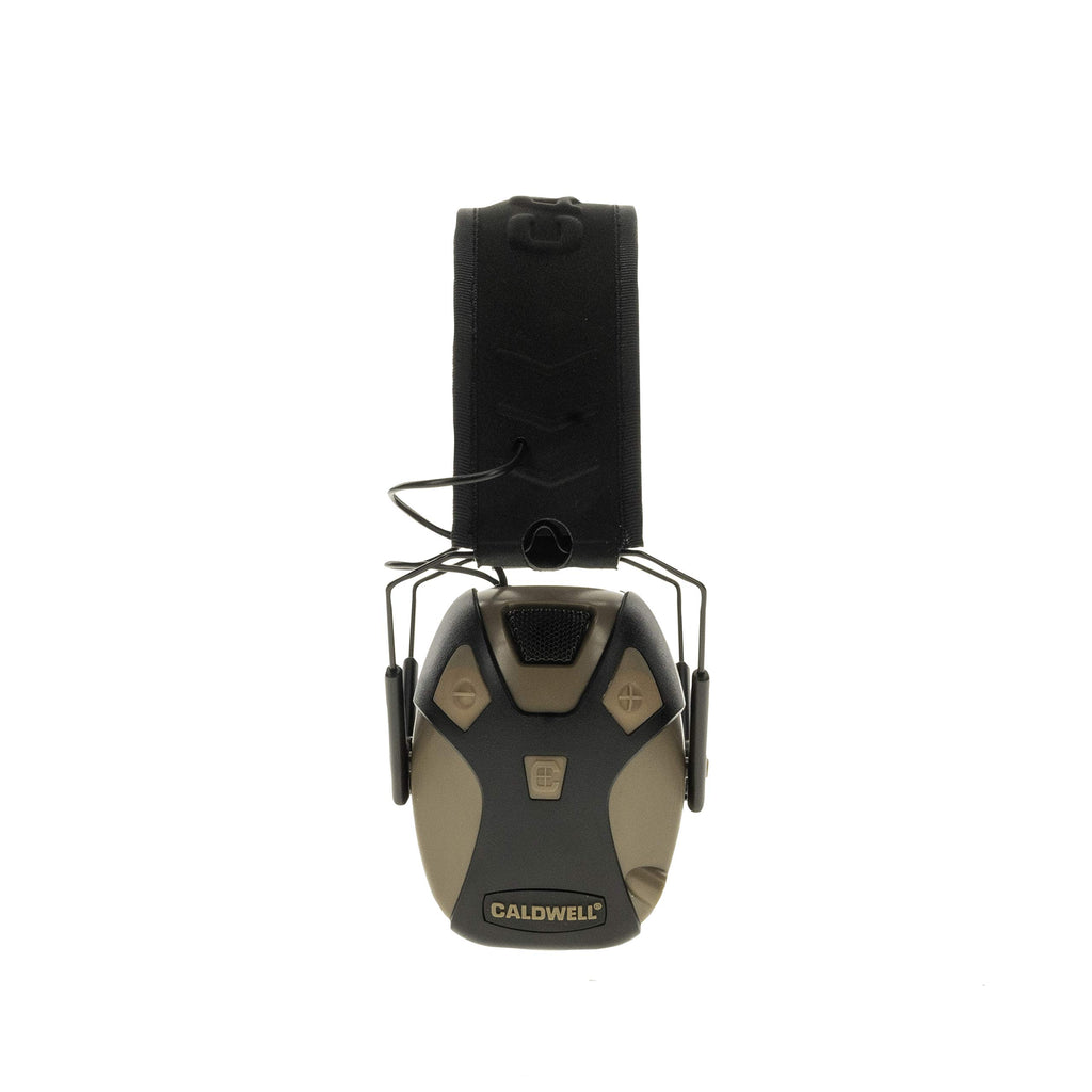 Caldwell E-Max Pro Electronic Hearing Protection 23-24 Nrr - Adjustable Lo Pro Earmuffs For Shooting, Hunting And Range, Brown