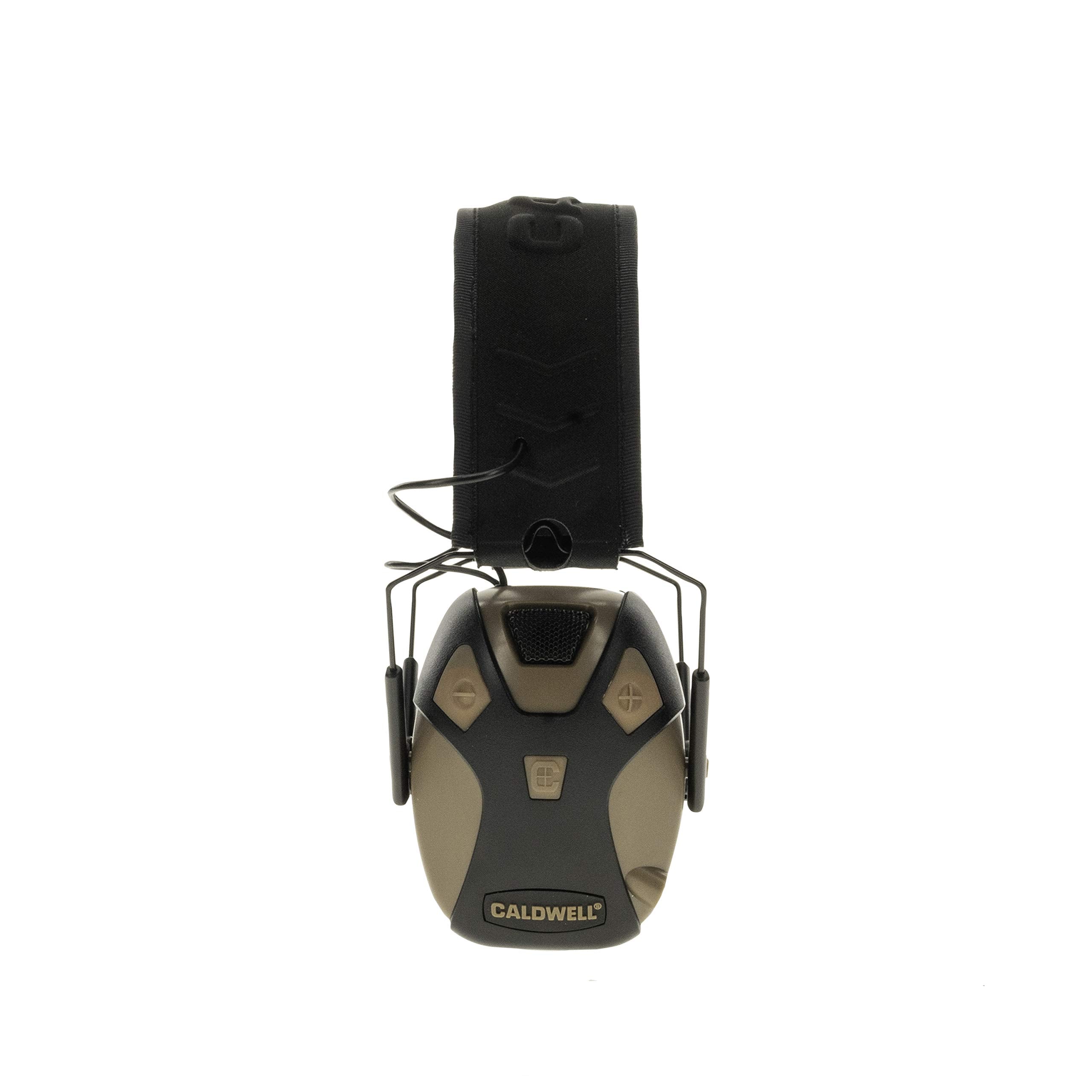 Caldwell E-Max Pro Electronic Hearing Protection 23-24 Nrr - Adjustable Lo Pro Earmuffs For Shooting, Hunting And Range, Brown
