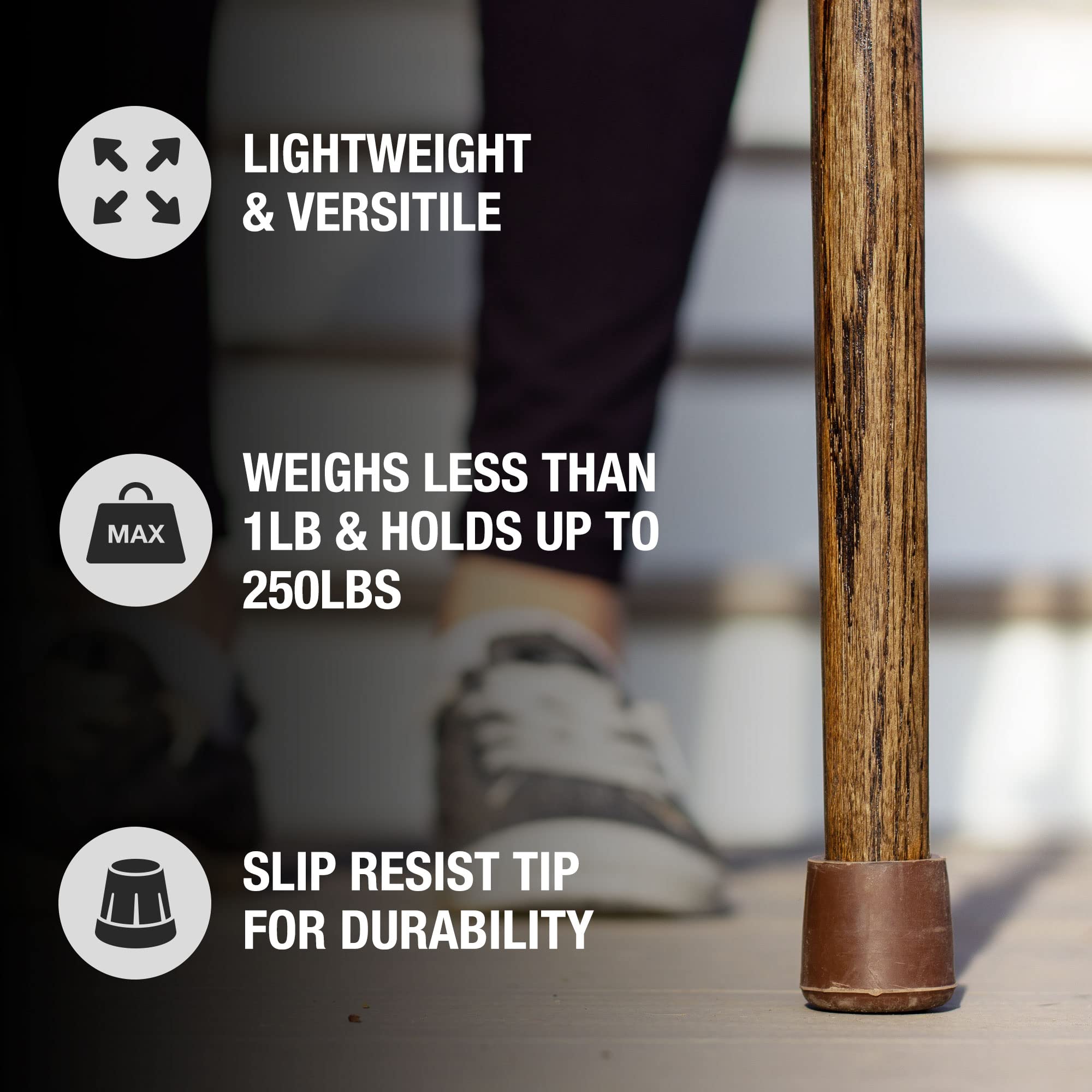 Brazos Handcrafted Wood Walking Stick, Twisted Oak, Backpacker Style Handle, For Men & Women, Made In The Usa, Brown, 55''