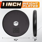 Yes4All 1-Inch Cast Iron Weight Plates For Dumbbells - Standard Weight Disc Plates, 7.5 Pound (Pack Of 2)