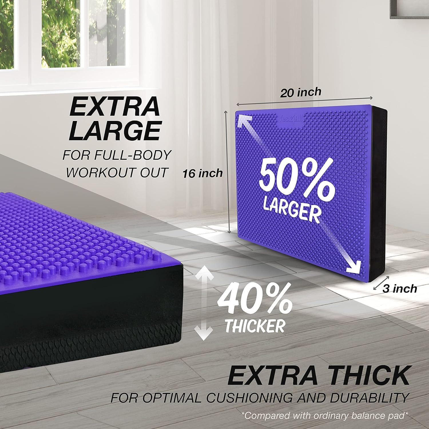 Yes4All Balance Pad Massage/Yoga Pad With Foot Massage Mat For Physical Therapy And Fitness Workout Training, Suitable For Home,