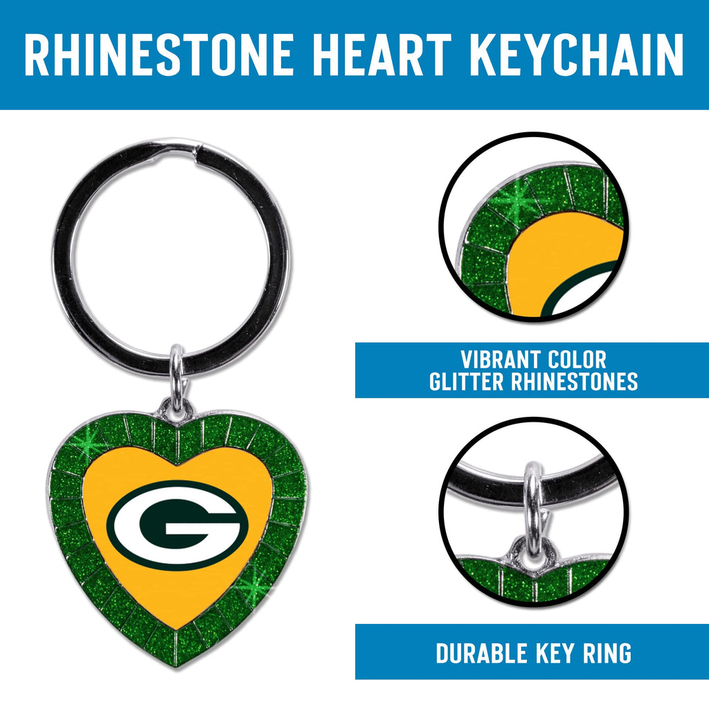 Rico Industries Ncaa San Diego State Aztecs Ncaa Rhinestone Heart Colored Keychain, Black, 3-Inches In Length