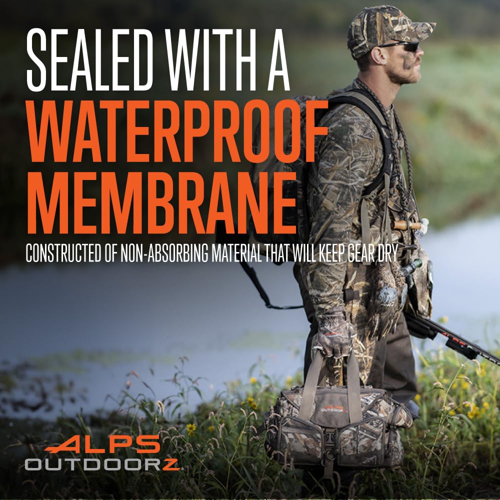 Alps Outdoorz Deluxe Floating Blind Bag - Standard Size, Mossy Oak Shadow Grass Habitat - Waterproof Hunting Duffel Bag, With Re